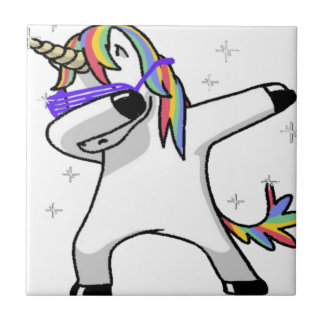 Dabbing Unicorn Ceramic Tile