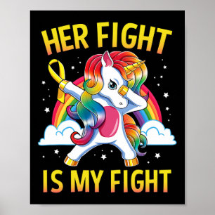 Dabbing Unicorn Childhood Cancer Awareness Poster