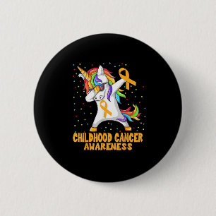 Dabbing Unicorn Childhood Cancer Awareness Warrior 6 Cm Round Badge