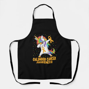 Dabbing Unicorn Childhood Cancer Awareness Warrior Apron