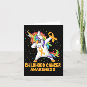 Dabbing Unicorn Childhood Cancer Awareness Warrior Card