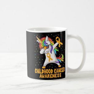 Dabbing Unicorn Childhood Cancer Awareness Warrior Coffee Mug