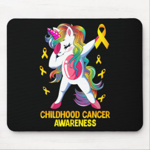 Dabbing Unicorn Childhood Cancer Awareness Warrior Mouse Pad