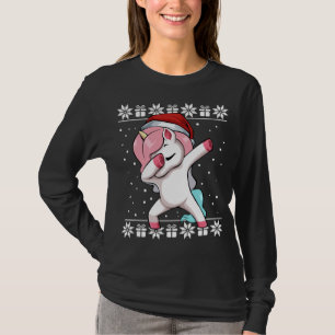 Dabbing Unicorn Christmas Pajama Cute Ugly X-Mas S T-Shirt
