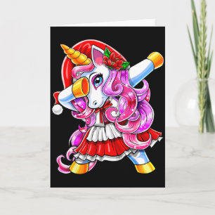 Dabbing Unicorn Christmas Santa Costume Unicorn Gi Card