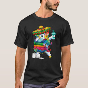 Dabbing Unicorn Cinco De Mayo 2022 Face Mask Mexic T-Shirt