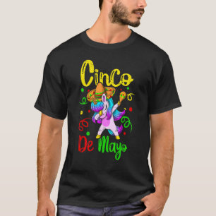 Dabbing Unicorn Cinco De Mayo Fiesta Mexican Ameri T-Shirt
