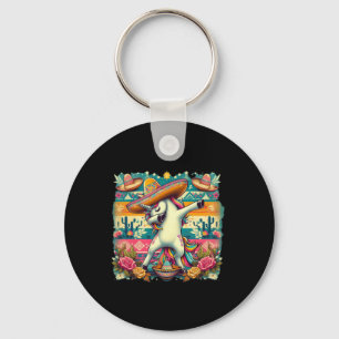 Dabbing Unicorn Cinco De Mayo Key Ring