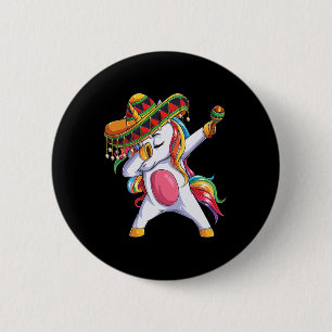Dabbing Unicorn Cinco De Mayo Kids Girls Women Mex 6 Cm Round Badge