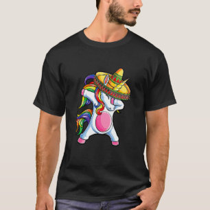 Dabbing Unicorn Cinco De Mayo Kids Girls Women Mex T-Shirt