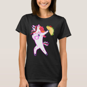 Dabbing Unicorn Cinco De Mayo Men Womens Taco Paja T-Shirt