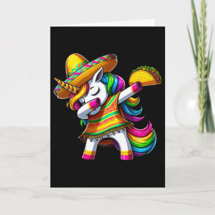 Dabbing Unicorn Cinco De Mayo Mexican Party Fiesta Card