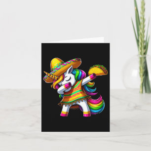 Dabbing Unicorn Cinco De Mayo Mexican Party Fiesta Card