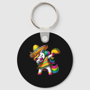 Dabbing Unicorn Cinco De Mayo Mexican Party Fiesta Key Ring