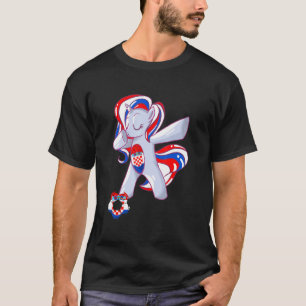 Dabbing Unicorn Croatian Flag Croatian Soccer Croa T-Shirt