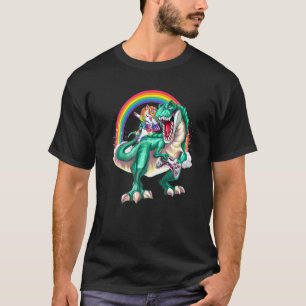 Dabbing Unicorn Dinosaur Game Controller Rainbow B T-Shirt