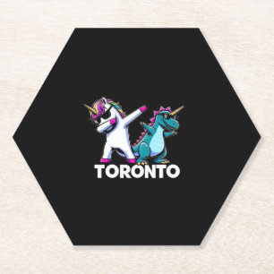 Dabbing Unicorn Dinosaur Men Women Boys Girls Toro Paper Coaster