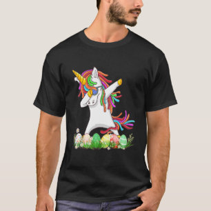 Dabbing Unicorn Easter Baskets Eggs Girls Kids Eas T-Shirt