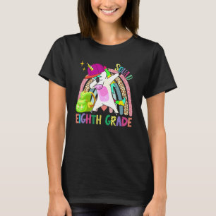 Dabbing Unicorn Eighth Grade 8th Grade Rainbow Tea T-Shirt