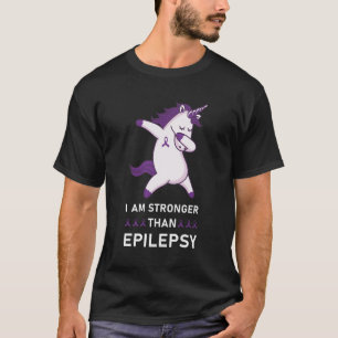 Dabbing Unicorn Epilepsy Awareness Ribbon T-Shirt