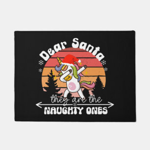  Dabbing Unicorn Funny Christmas Doormat