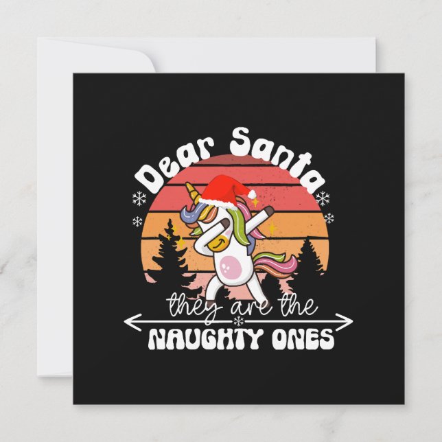  Dabbing Unicorn Funny Christmas Invitation (Front)