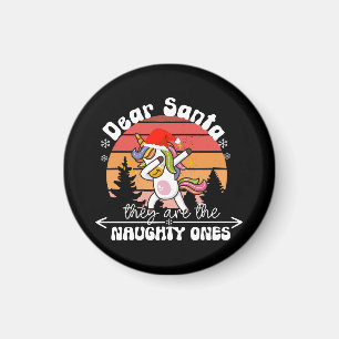 Dabbing Unicorn Funny Christmas Magnet