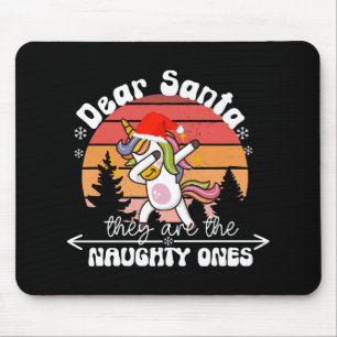 Dabbing Unicorn Funny Christmas Mouse Pad