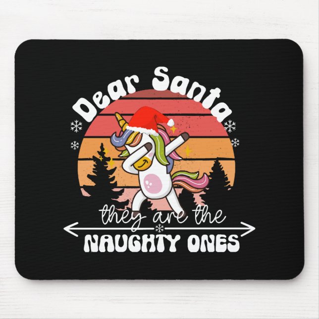  Dabbing Unicorn Funny Christmas Mouse Pad (Front)