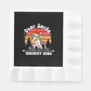 Dabbing Unicorn Funny Christmas Napkin