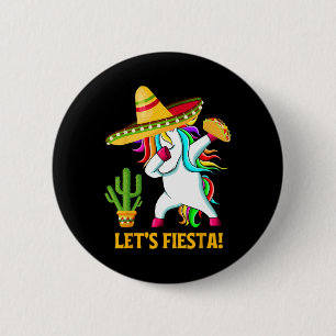Dabbing Unicorn Funny Cinco De Mayo Kids Girls Let 6 Cm Round Badge