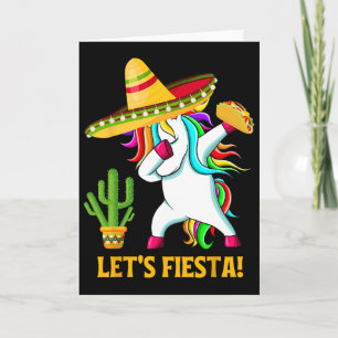 Dabbing Unicorn Funny Cinco De Mayo Kids Girls Let Card
