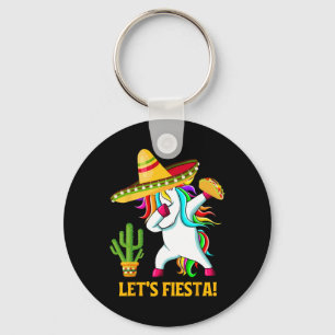 Dabbing Unicorn Funny Cinco De Mayo Kids Girls Let Key Ring