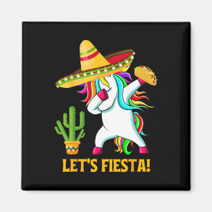 Dabbing Unicorn Funny Cinco De Mayo Kids Girls Let Magnet