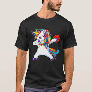 Dabbing Unicorn Funny Flying Disc Golf Player Gift T-Shirt