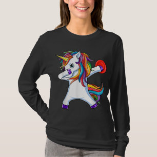 Dabbing Unicorn Funny Flying Disc Golf Player T-Shirt