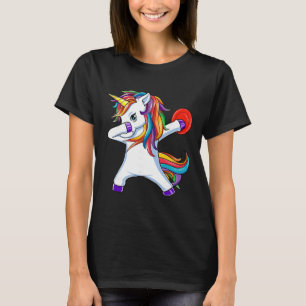 Dabbing Unicorn Funny Flying Disc Golf Player T-Shirt