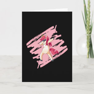 Dabbing Unicorn Girl Girlies Girls Funny Gift Idea Card