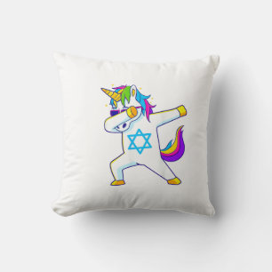 Dabbing Unicorn Hanukkah Jewish Dancing Chanukah K Cushion