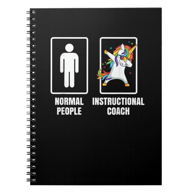 Dabbing Unicorn Instructional Coach Teacher Educat Notebook (Front)