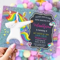 Dabbing Unicorn Invitation for Dance Party
