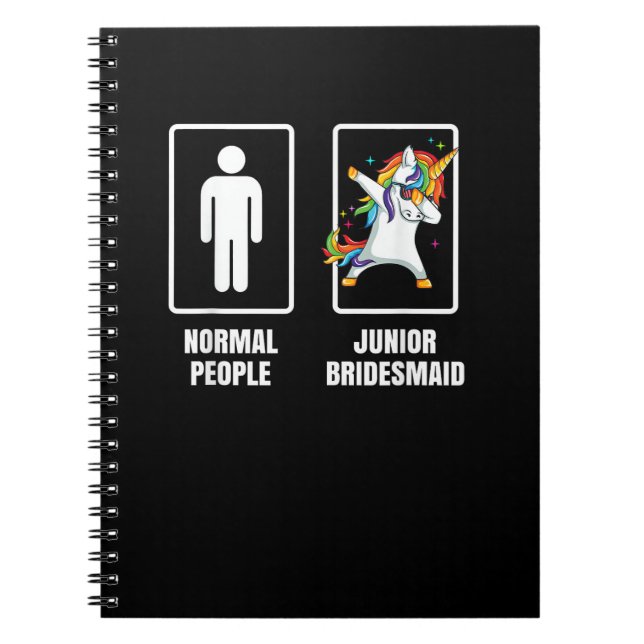 Dabbing Unicorn Kids Junior Bridesmaid Wedding Sun Notebook (Front)
