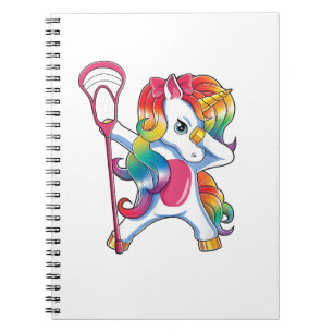 Dabbing Unicorn Lacrosse Funny Lax Player T-Shirt Notebook