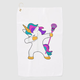Dabbing Unicorn Lacrosse LAX Shirt Funny Tee Gift  Golf Towel