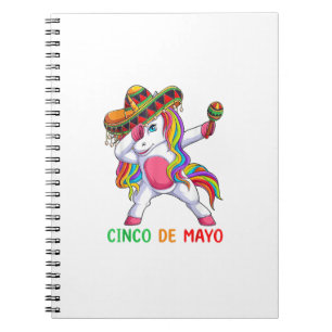 Dabbing Unicorn Let's Fiesta Cinco de Mayo Kids Gi Notebook