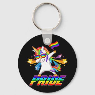 Dabbing Unicorn Lgbt Gay Pride Key Ring