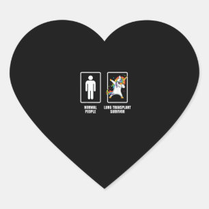 Dabbing Unicorn Lung Transplant Survivor Organ Rec Heart Sticker
