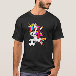 Dabbing Unicorn Malta Football  Maltese Flag Socce T-Shirt