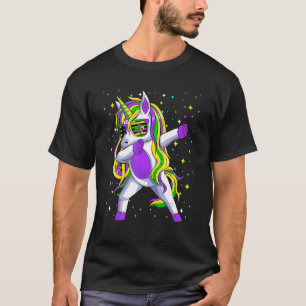 Dabbing Unicorn Mardi Gras Carnivals Party Costume T-Shirt