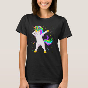 Dabbing Unicorn Mardi Gras Mask Beads New Orleans T-Shirt